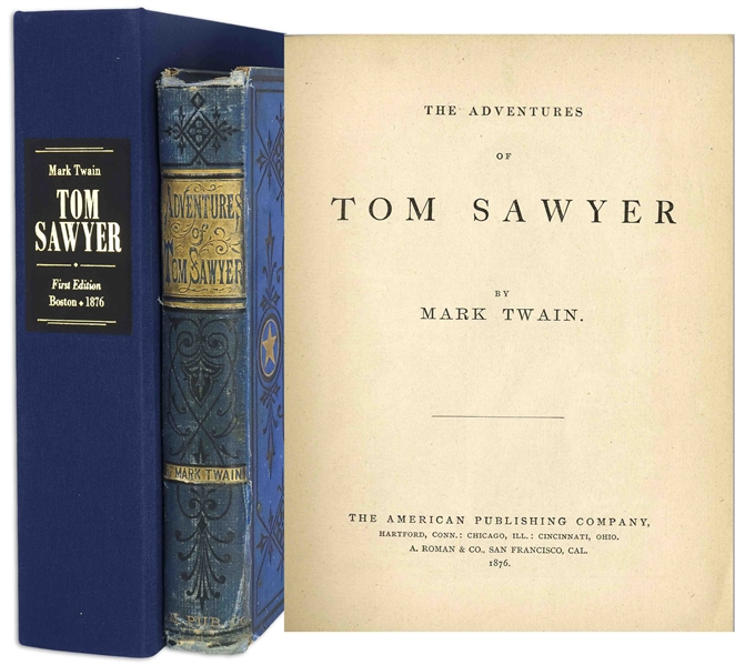 Mark Twain ''Adventures of Tom Sawyer'' First Edition, Second Printing -- Bound in Publisher's Blue Cloth